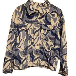 Princess Polly Callum In Denim Button Down Jacket Size Medium/Large